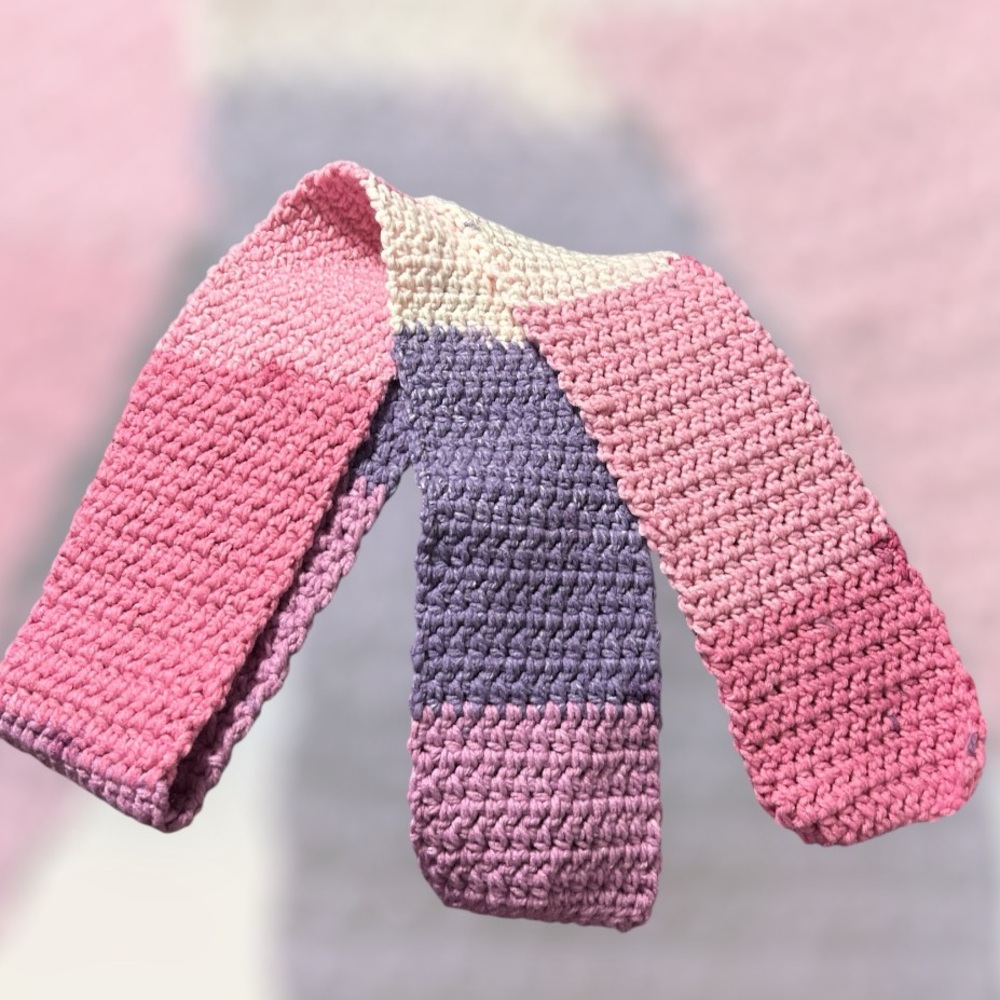 SCARF Pink, lavender and white - Picture 2 of 3